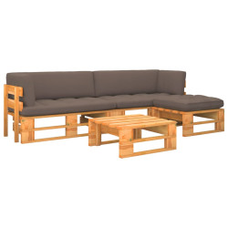 4 Pcs conjunto lounge paletes pinho impregnado castanho mel
