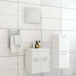 Conjunto de móveis de casa de banho contraplacado branco