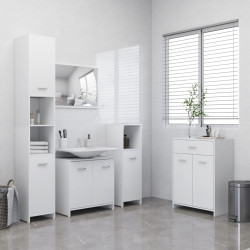 4 Pcs conjunto de móveis de casa de banho branco