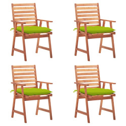 Cadeiras de jantar p/ jardim 4 pcs c/ almofadões acácia maciça