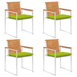 Cadeiras de jardim c/ almofadões 4 pcs madeira de acácia maciça