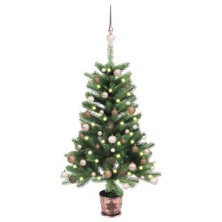 Árvore natal artificial pré-iluminada c/ bolas 65 cm verde