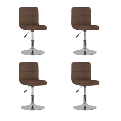 Cadeiras de jantar giratórias 4 pcs tecido castanho