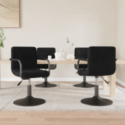 Cadeiras de jantar giratórias 4 pcs veludo preto