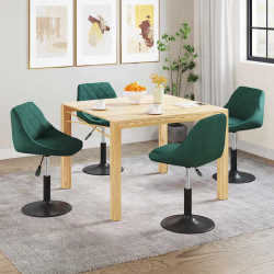 Cadeiras de jantar giratórias 4 pcs veludo verde-escuro