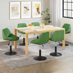 Cadeiras de jantar giratórias 6 pcs veludo verde-claro