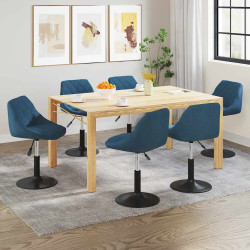 Cadeiras de jantar giratórias 6 pcs veludo azul
