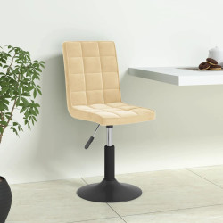 Cadeiras de jantar giratórias 4 pcs veludo cor creme
