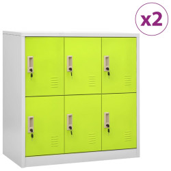 Cacifos 2 pcs 90x45x92,5 cm aço cinzento-claro e verde
