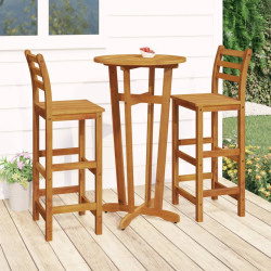 Conjunto de bar para jardim 3 pcs madeira de acácia maciça
