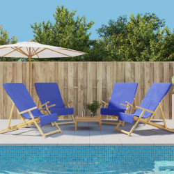 Toalhas de praia 4 pcs 60x135 cm tecido 400 gsm azul royal