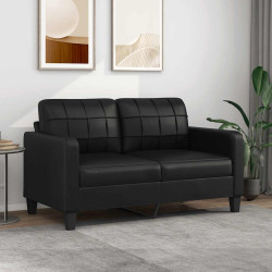Sofá de 2 lugares 140 cm couro artificial preto