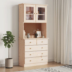 Aparador alto alta 77x35x165 cm madeira de pinho maciça
