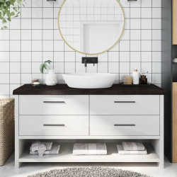 Bancada p/ wc 160x60x(2-6)cm madeira tratada maciça castanho