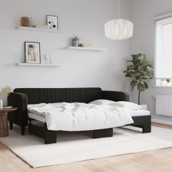 Sofá-cama com gavetão 80x200 cm veludo preto