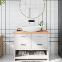 Bancada p/ wc 100x50x2 cm madeira maciça tratada castanho-claro