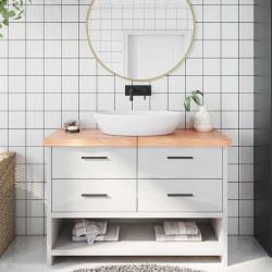 Bancada p/ wc 120x60x(2-6) cm madeira maciça tratada castanho