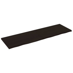 Tampo de mesa 200x60x(2-4) cm carvalho tratado castanho-escuro