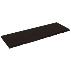 Tampo de mesa 180x60x(2-6) cm carvalho tratado castanho-escuro