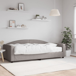Sofá-cama com colchão 100x200 cm tecido cinzento-acastanhado