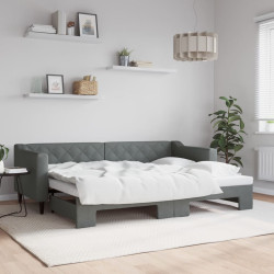 Sofá-cama com gavetão 80x200 cm tecido cinzento-escuro