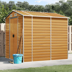 Abrigo de jardim castanho claro 191x215x198 cm aço galvanizado