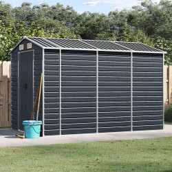 Abrigo de jardim 191x300x198 cm aço galvanizado antracite