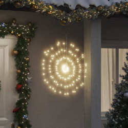 Iluminação estrelar p/ natal 140 luzes LED 17 cm branco quente