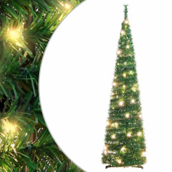 Árvore de natal artificial pop-up c/ 50 luzes LED 120 cm verde