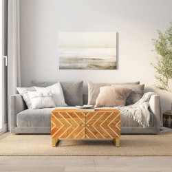 Mesa de centro 80x50x40 cm mangueira maciça castanho e preto