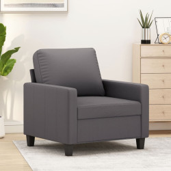 Poltrona 60 cm couro artificial cinzento