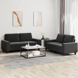 2 Pcs conjunto de sofás tecido preto
