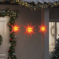 Luzes de natal com leds 3 pcs dobrável vermelho