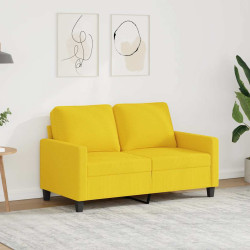 Sofá de 2 lugares 120 cm tecido amarelo-claro