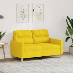 Sofá de 2 lugares 120 cm tecido amarelo-claro
