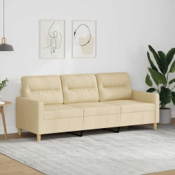 Sofá de 3 lugares tecido 180 cm cor creme