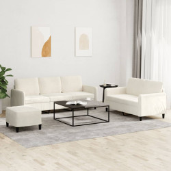 3 Pcs conjunto de sofás veludo cor creme