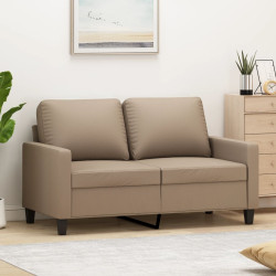 Sofá de 2 lugares 120 cm couro artificial cor cappuccino