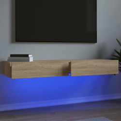 Móveis de TV com luzes LED 2 pcs 60x35x15,5 cm carvalho sonoma