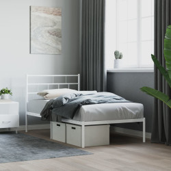 Estrutura de cama sem colchão com cabeceira 75x190 cm branco