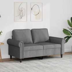 Sofá de 2 lugares 120 cm veludo cinza-escuro