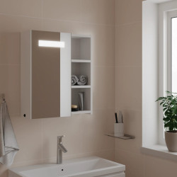 Armário espelhado p/ casa de banho c/ leds 45x13x52 cm branco