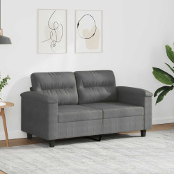 Sofá de 2 lugares 120 cm tecido de microfibra cinzento-escuro
