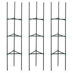 Conjunto de 3 suportes para plantas trepadeiras torre de treliça para plantas frutas verduras 38x38x182 cm verde