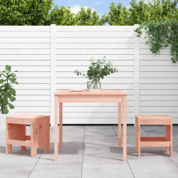 3 Pcs conjunto de bistrô para jardim madeira de douglas maciça