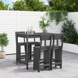 5 Pcs conjunto de bar para jardim pinho maciço cinzento