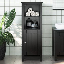 Móvel de casa de banho berg 40x34x110 cm pinho maciço preto