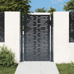 Portão de jardim 100x125 cm aço design quadrados antracite