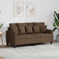 Sofá de 2 lugares tecido 140 cm castanho