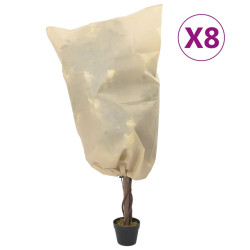 Coberturas para plantas com cordão 8 pcs 70 g/m² 0,8x0,8 m